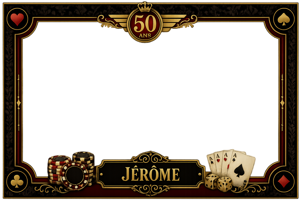 Personnalisation de vos photos photobooth. Jérôme · 50 ans — Casino & soirée prestige