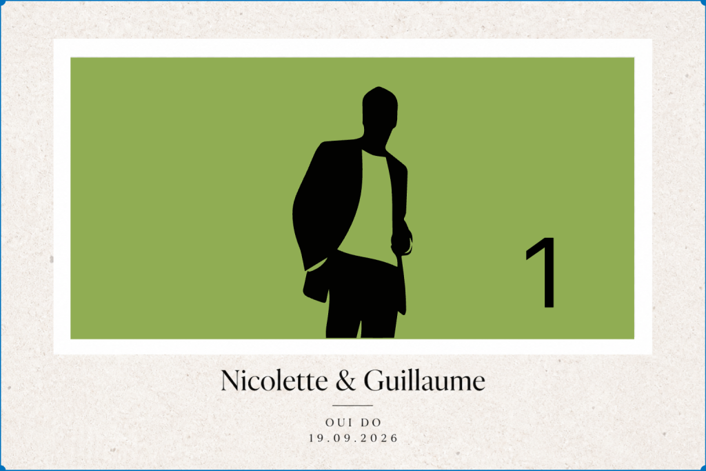 Personnalisation de vos photos photobooth. Nicolette & Guillaume — Élégance minérale